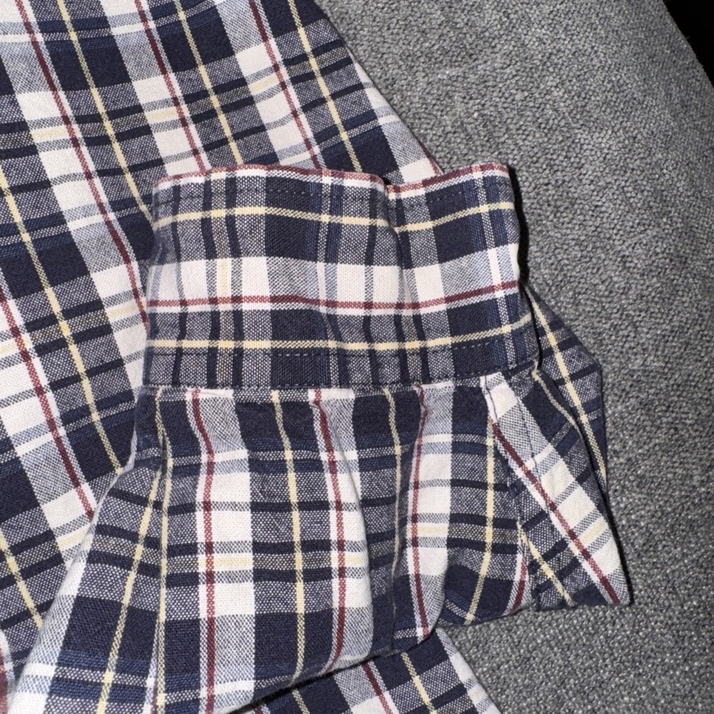 Eddie Bauer Men's Size L White Blue Yellow Red Plaid‎ Long Sleeve Button  Shirt - Picture 4 of 6